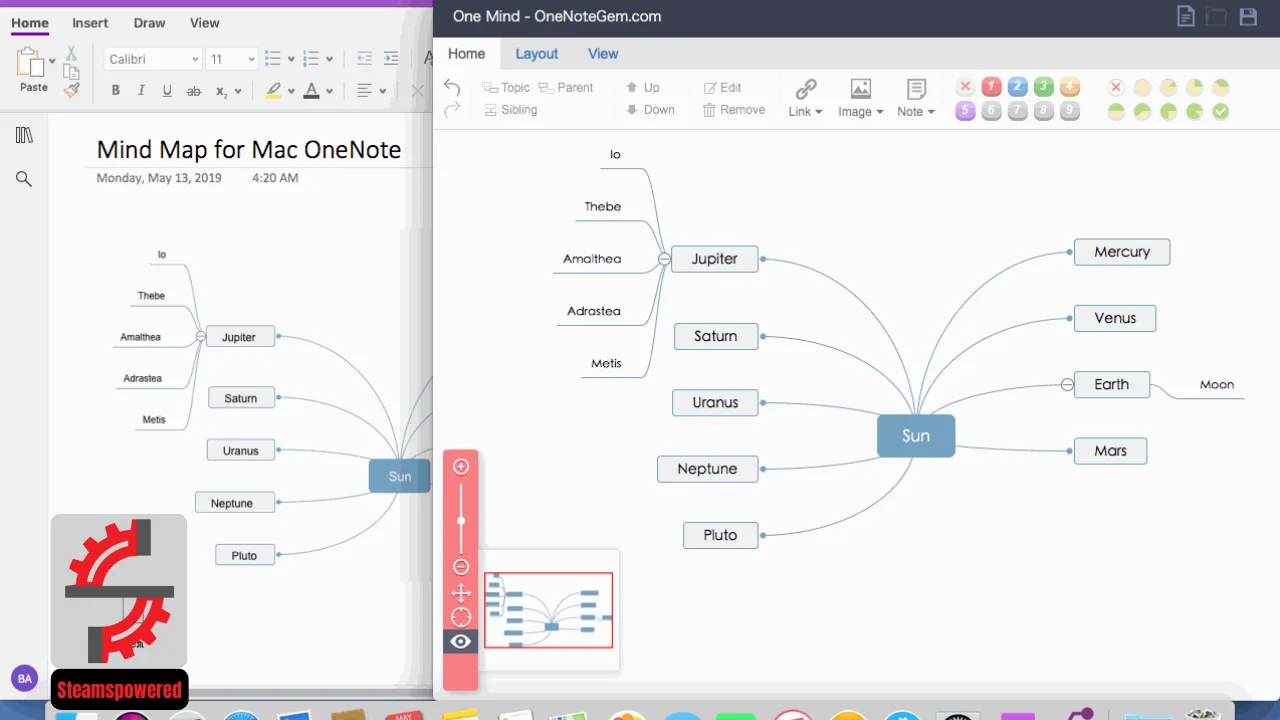 OneNoteGem Mind Map for OneNote