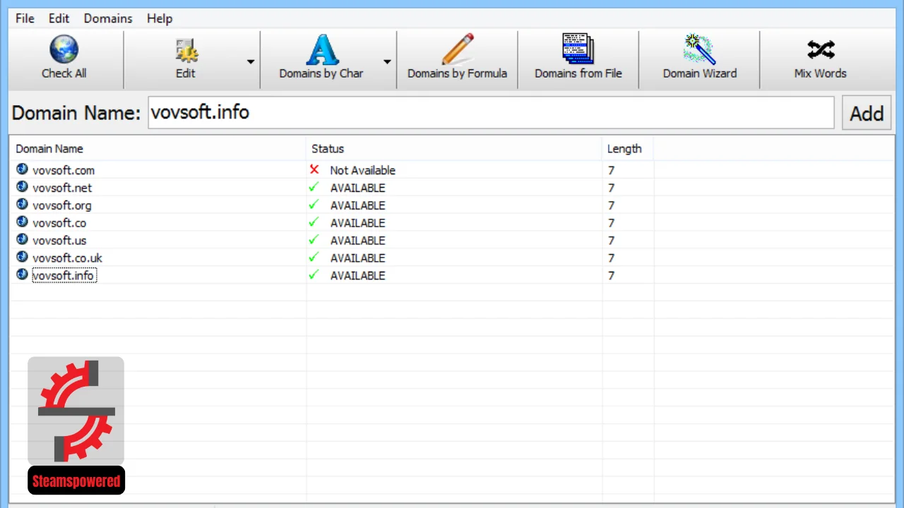 VovSoft Domain Checker